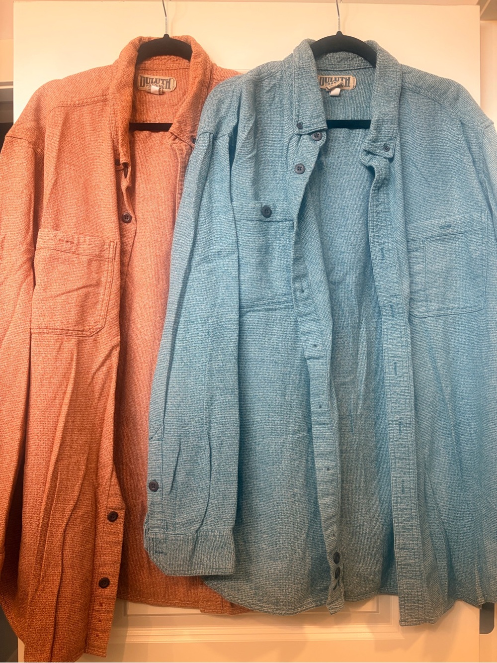 Duluth Trading Co Men's Lightweight Shirt Jacket in Green & Rust